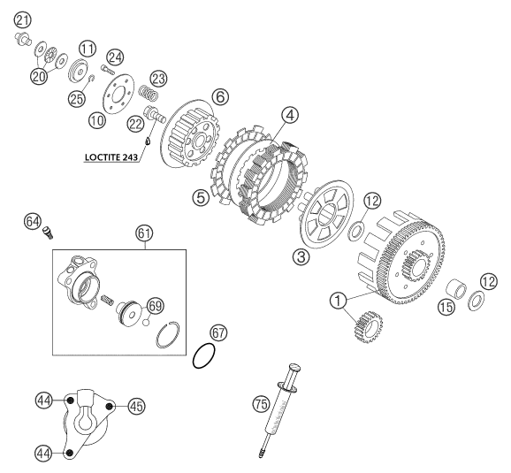 KTM SX 50 Inner Clutch basket 