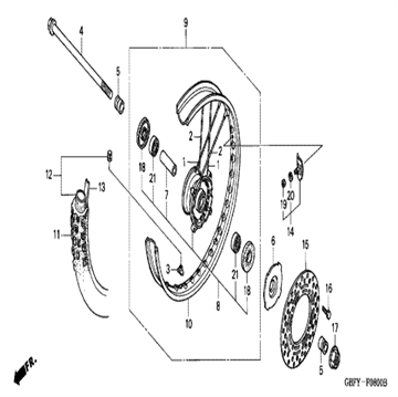 Spoke Set B, FR. (A10x213) , Honda, 06441-GBF-860