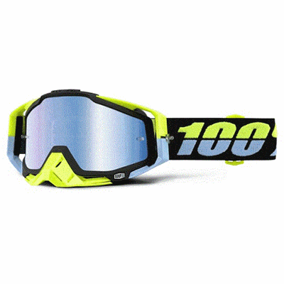 100 % Racecraft brille Antiqua sort - mirror blue lens