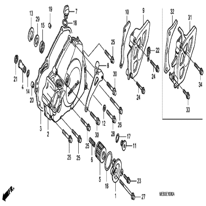 Gasket L cover , 11395-MEB-670 , Honda