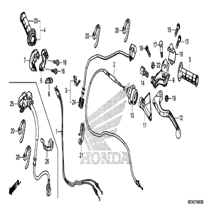 Cable comp. Throttle 17910-MEN-A81, Honda