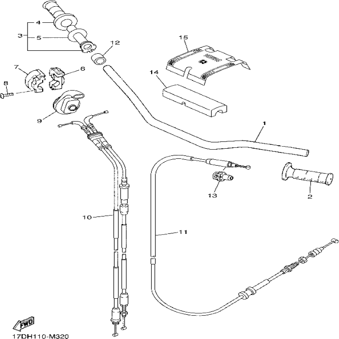 Throttle, Cable, Assy, Yamaha, 17D-26302-90