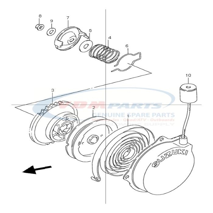 Starter assy, RE, Suzuki, 18100-40B03