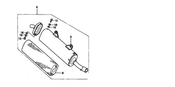 18330-KZ4-A10 Lydpotte / silencer  Honda CR 125 1996