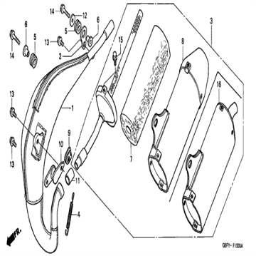 Seal silencer 18361-GBF-830, Honda