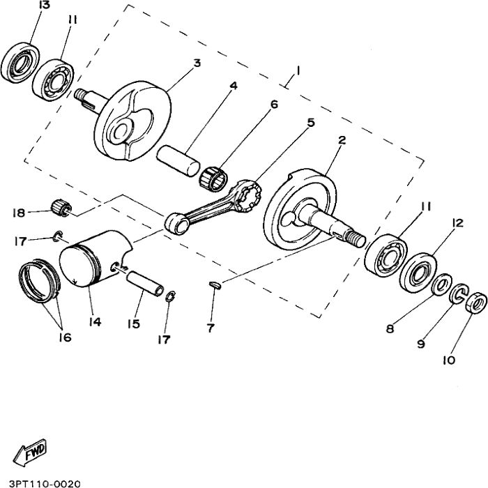 Piston STD.  18U-11631-00-A0 , Yamaha