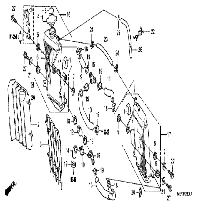 Gril radiator R 19033-MEN-A20, Honda