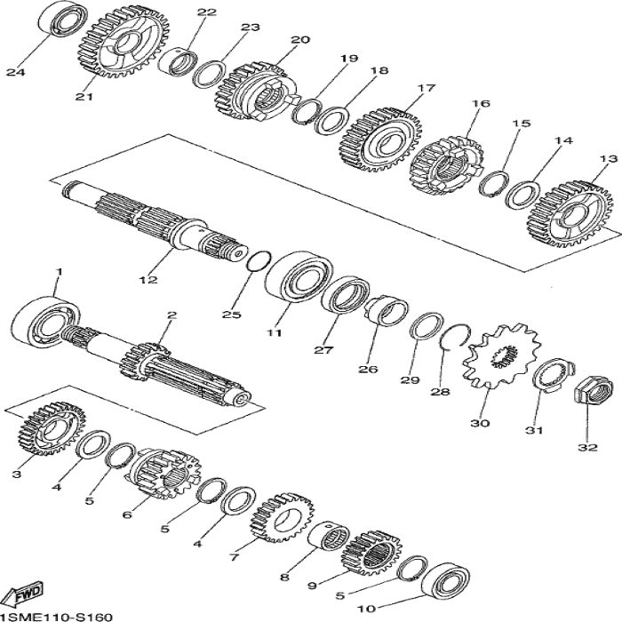 Gear, 3RD Wheel (26T), 1SM-17231-20 , Yamaha