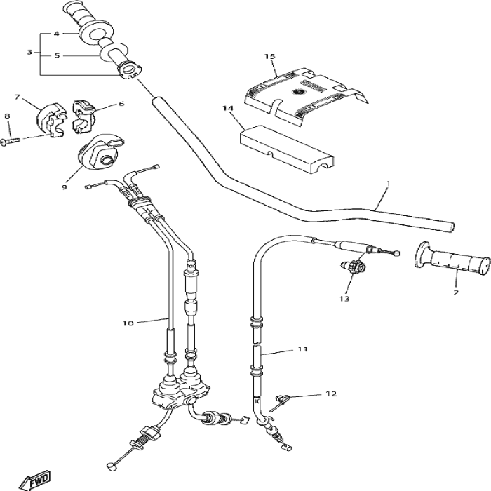 Throttle cable Assy, Yamaha, 1SM-26302-00