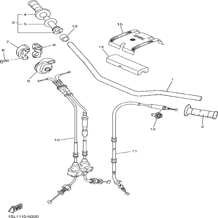 Cable clutch Yamaha, 1SM-26335-00