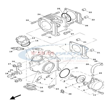 Cover, cylinder head, side 2, Yamaha, 22F-11186-00