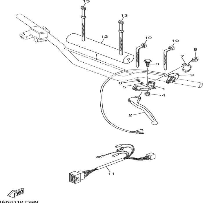 Switch, Handle 1, Yamaha, 22W83976-01