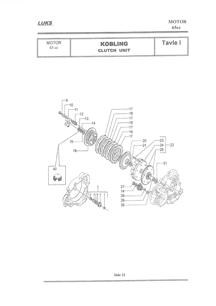 M65-C Competition - 65cc - Kobling - Clutch Unit