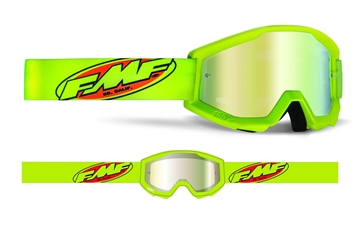FMF Crossbrille Powercors - Gul med spejl-lens