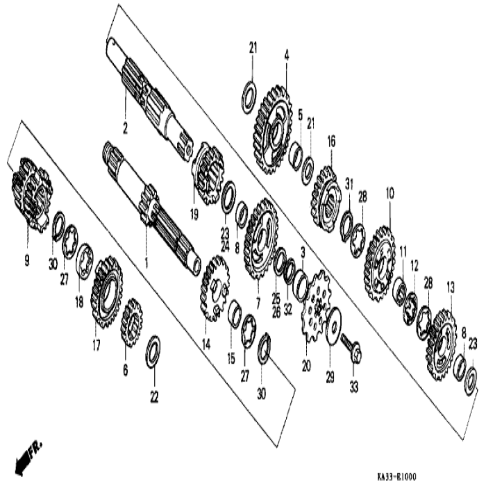 Gear, mainshaft sixth(24T) 23491-KZ4-000, Honda