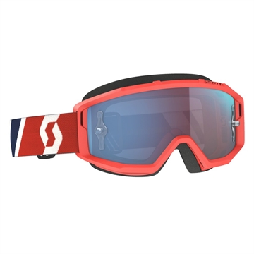 Scott Primal Goggle - Junior brille Rød med Blå spegl lens 