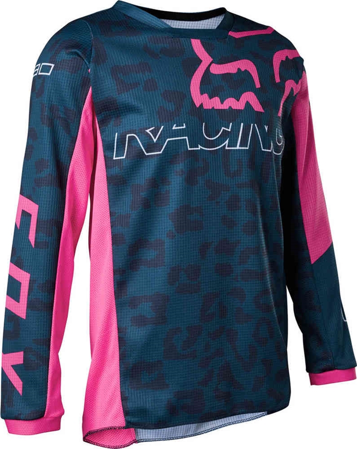 FOX 180 Skew Crossbuks og Jersey Junior Blå / pink