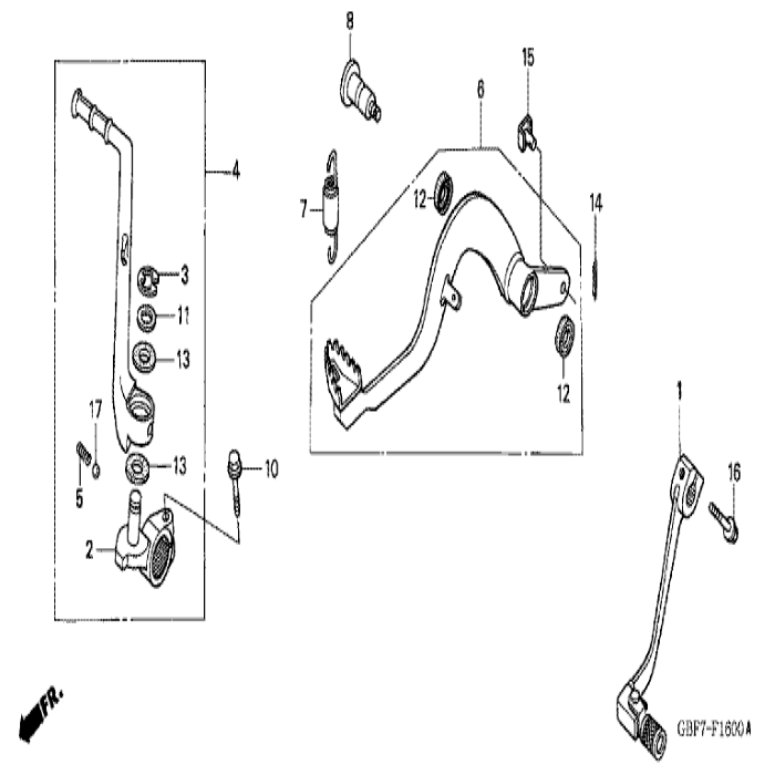 Arm assy, kickstarter, Honda, 28300-GBF-K40