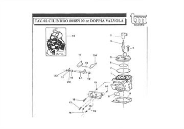 Cylinder 80/85/100 CC dobbelt ventil