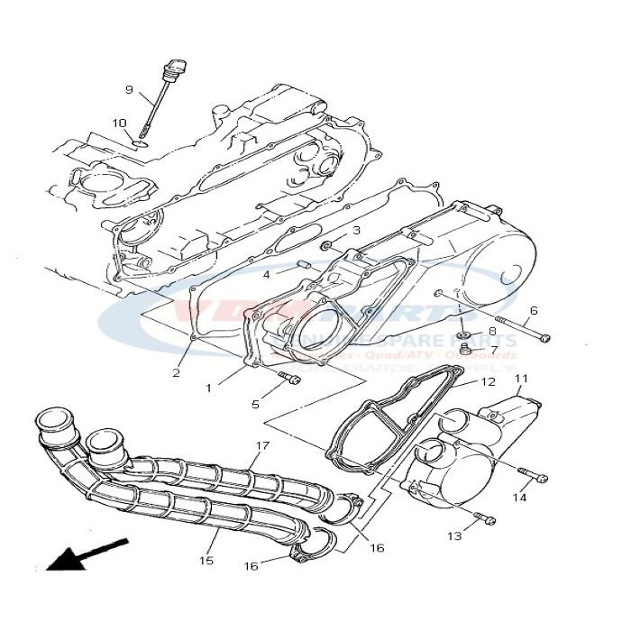 Gasket, Chrankcase cover 1, Yamaha, 3FA-15451-10