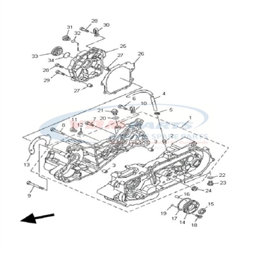 Gasket Chrankcase cover 2, Yamaha, 3FA-15461-10