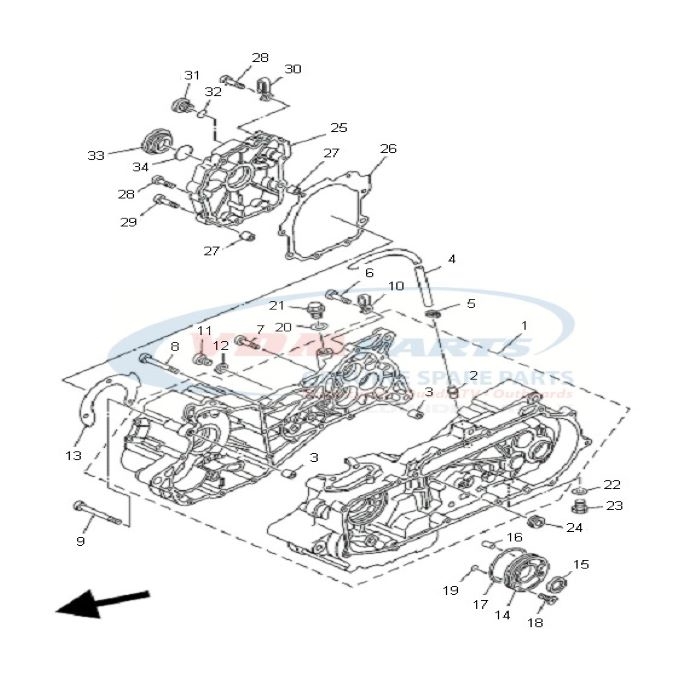 Gasket Chrankcase cover 2, Yamaha, 3FA-15461-10