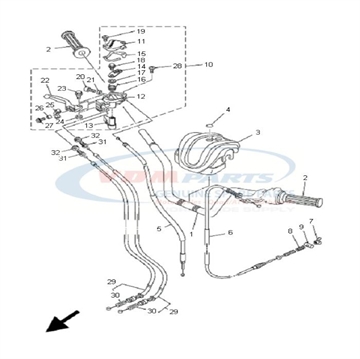 Lever Throttle, Yamaha, 3GB-2625G-00