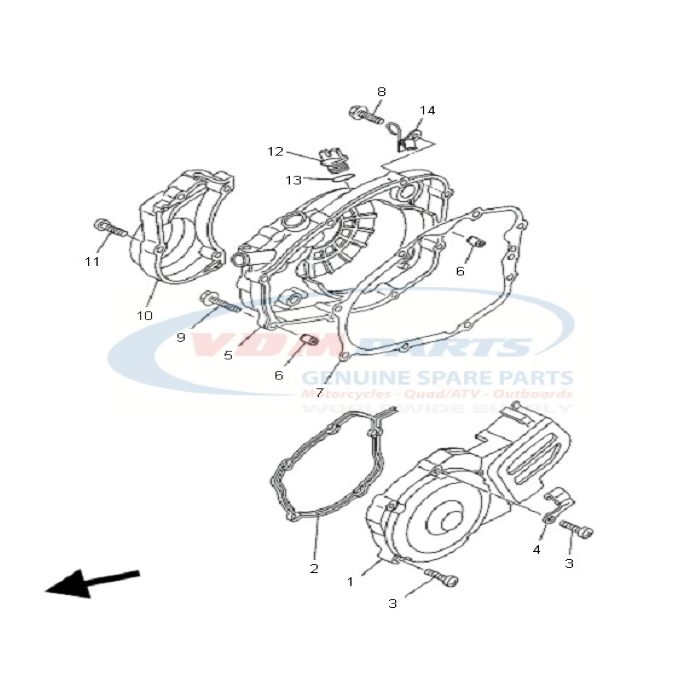 Gasket, Chrankcasee  cover 1, Yamaha, 3JM-15451-11