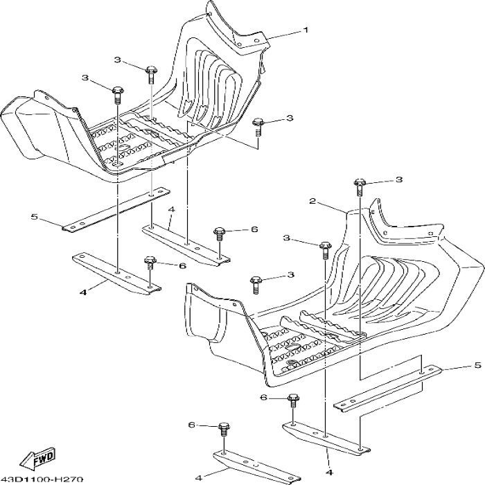 Rear fender Assy, Yamaha, 43D-F7453-00