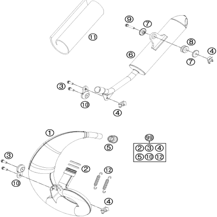 Exhaust rubber mini 2002 , KTM, Husqvarna, 45105057000