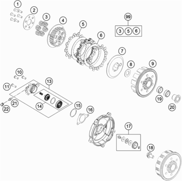 Clutch spring KIT, 46232005044 , KTM, Husqvarna