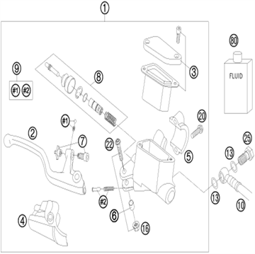 Rep. Set. Piston Front D=11 mm. KTM , Husqvarna , 47013008000