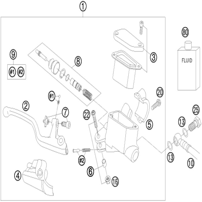 Rep. Set. Piston Front D=11 mm. KTM , Husqvarna , 47013008000