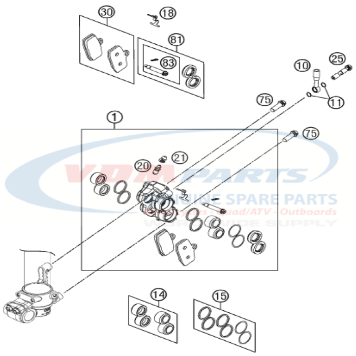 Repairkit Brake Piston  KTM , Husqvarna , 47013019000