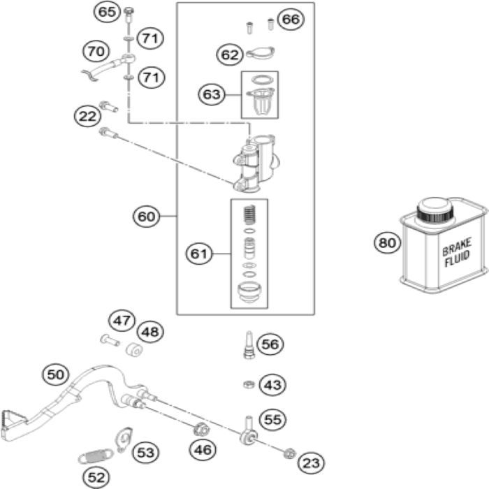 Rep. Set. Piston Rear D=11 2003 KTM , Husqvarna , 47013061000