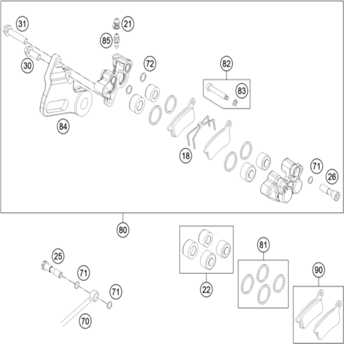 Rep Kit Seal Ring Rear KTM , Husqvarna , 47013081000