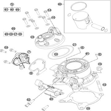 Cylinder base gasket 0,50 mm. 47030035000 , KTM, Husqvarna