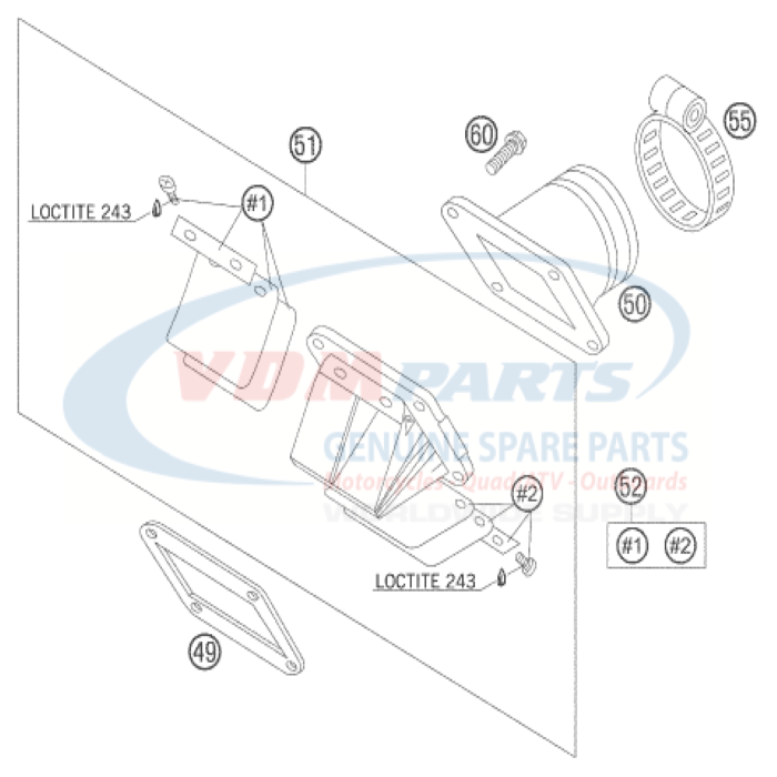 Intake Flange 85 SX 2009 KTM , Husqvarna , 47030050100