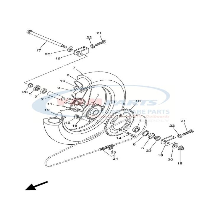 Collar wheel, Yamaha, 4ES-25383-10