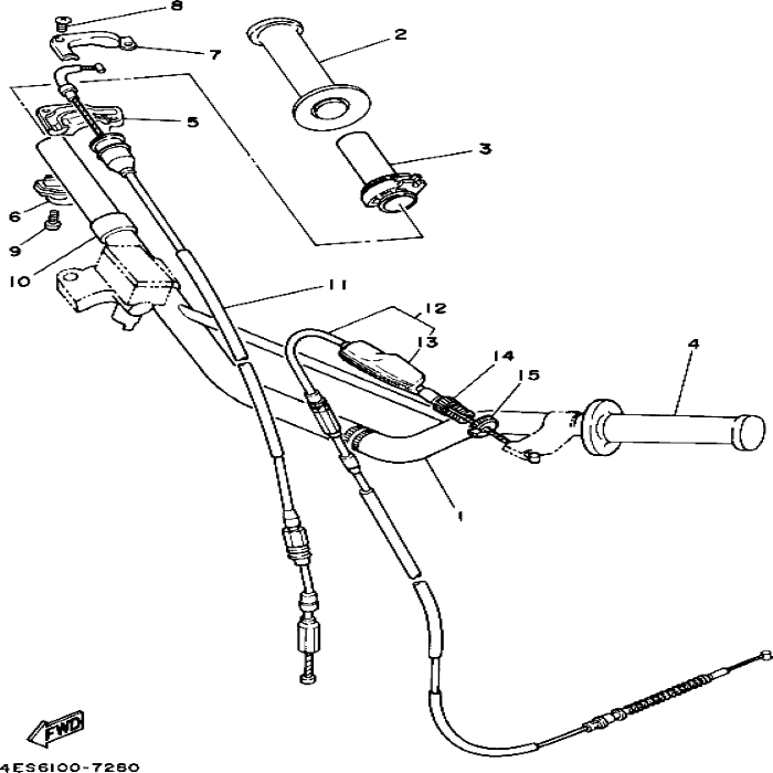 Cable, clutch, Yamaha, 4ES-26335-11