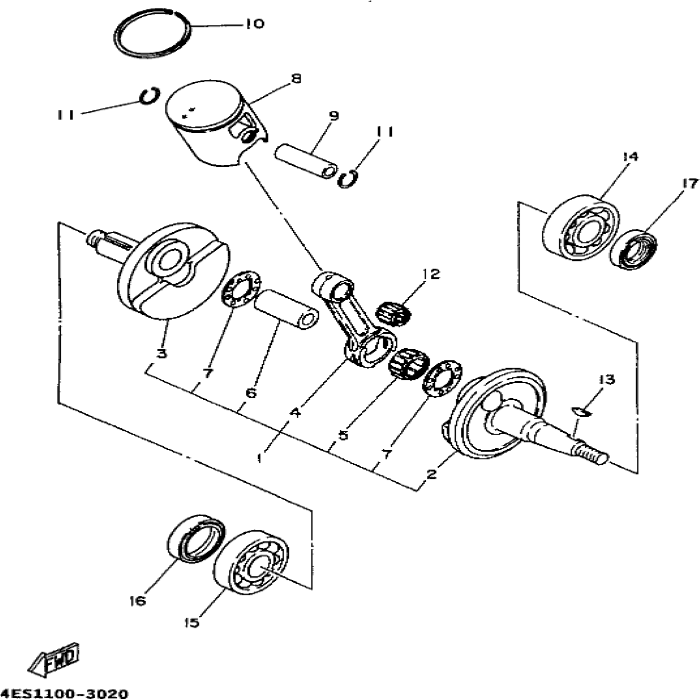 Piston (STD.) Yamaha, 4GT-11631-01-D0