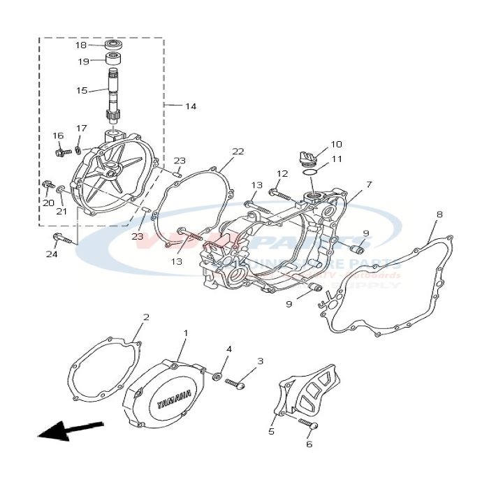 Gasket Chrankcase cover 3, Yamaha, 4JY-15462-00