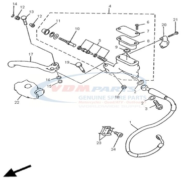 Collar, lever1, Yamaha, 4SS-83913-00