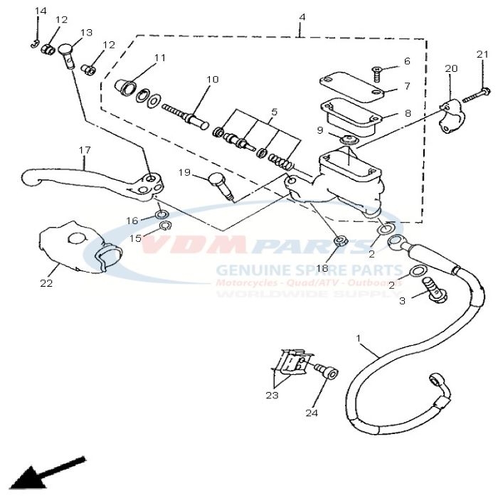 Collar, lever1, Yamaha, 4SS-83913-00