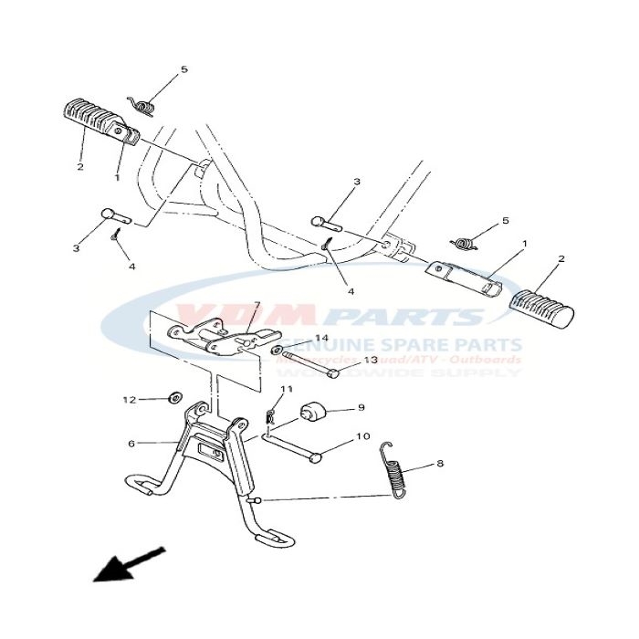 Cover foot rest 4X4-27413-00 , Yamaha