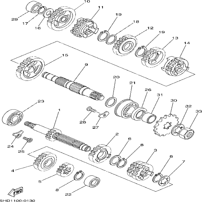 Axel main  4XM-17411-00 , Yamaha