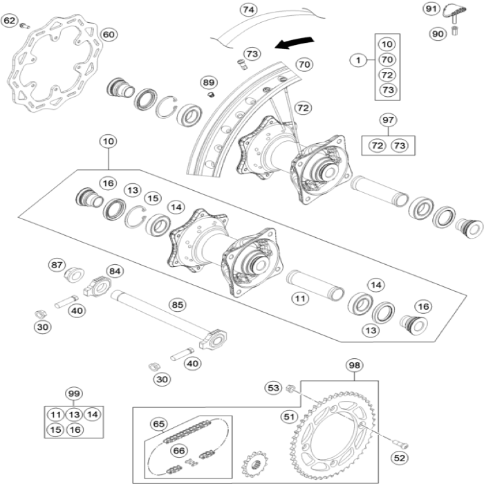 Hexagon nut m20x1,5 " 98 50310099000 , KTM, Husqvarna