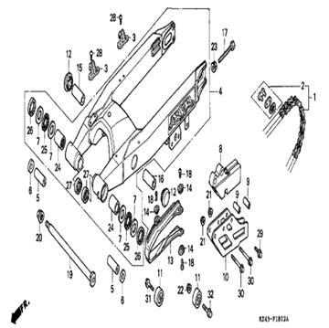 Washer chain slider, 52171-kr6-000 , Honda