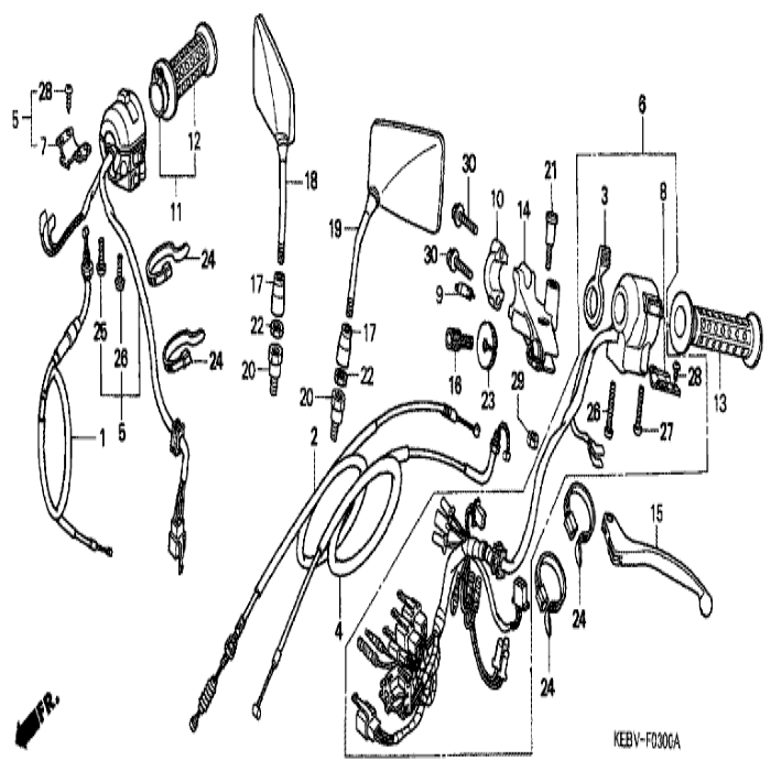 Bolt wire adjusting 53192-268-000, Honda