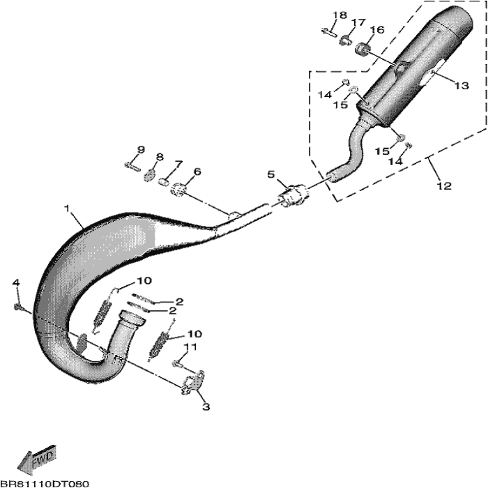 Stay, Muffler, Yamaha, 565-14771-00